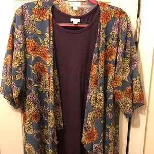 Lularoe purple Carly and floral Shirley